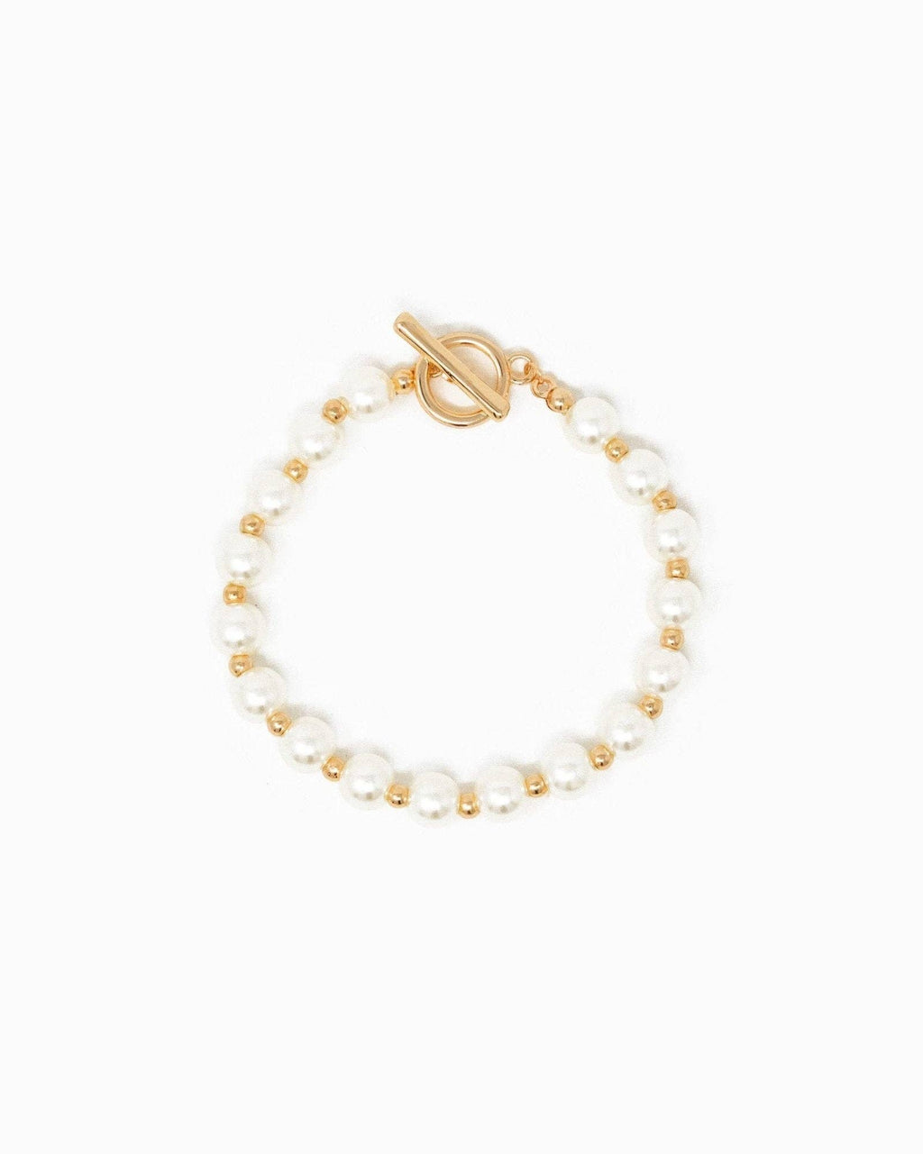 Mixed Pattern Acrylic Pearl Toggle Bracelet