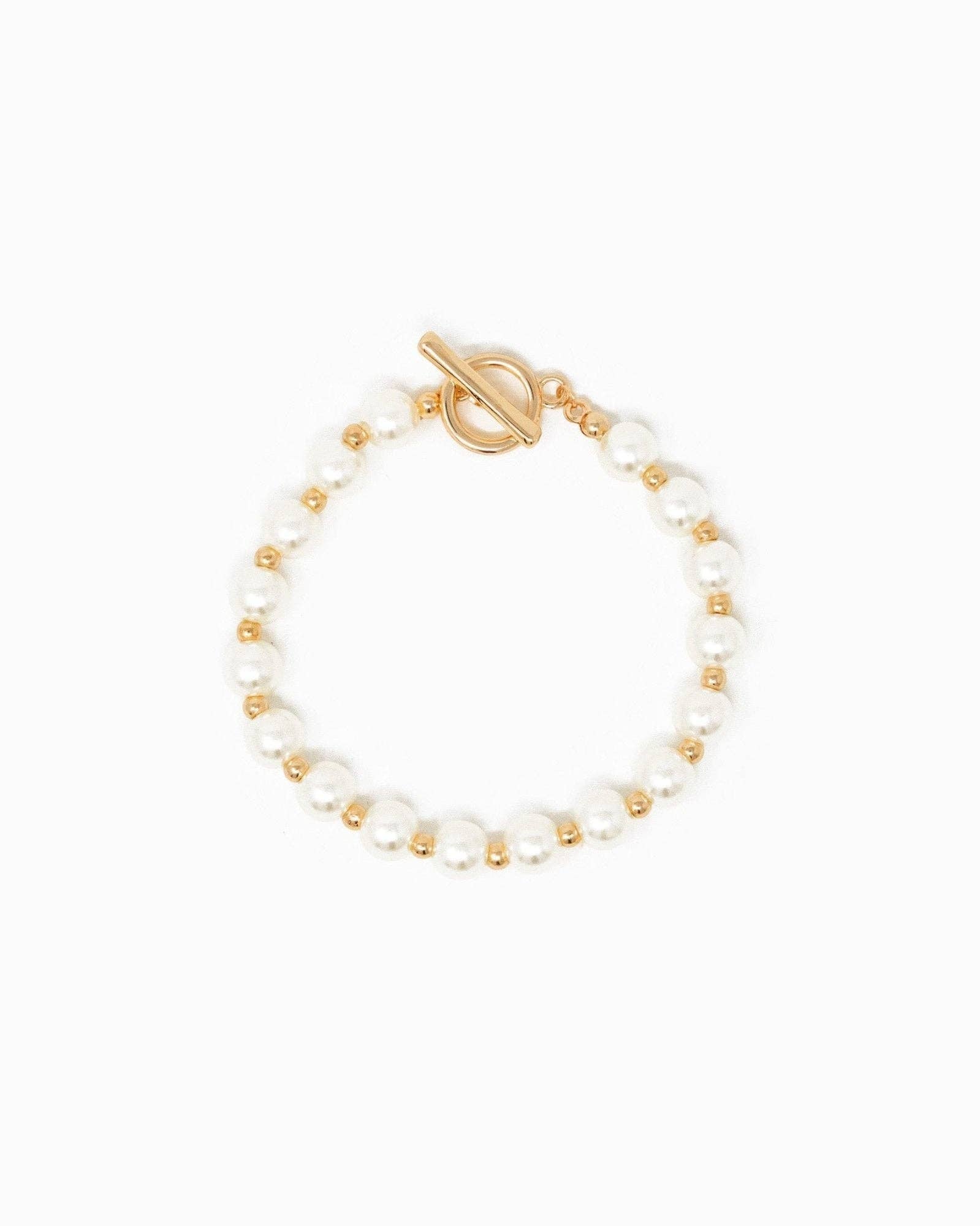 Mixed Pattern Acrylic Pearl Toggle Bracelet