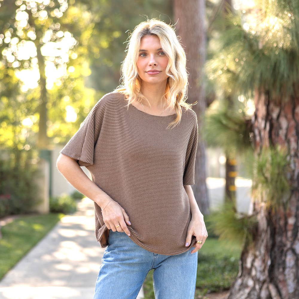 Solid Ribbed Basic Top