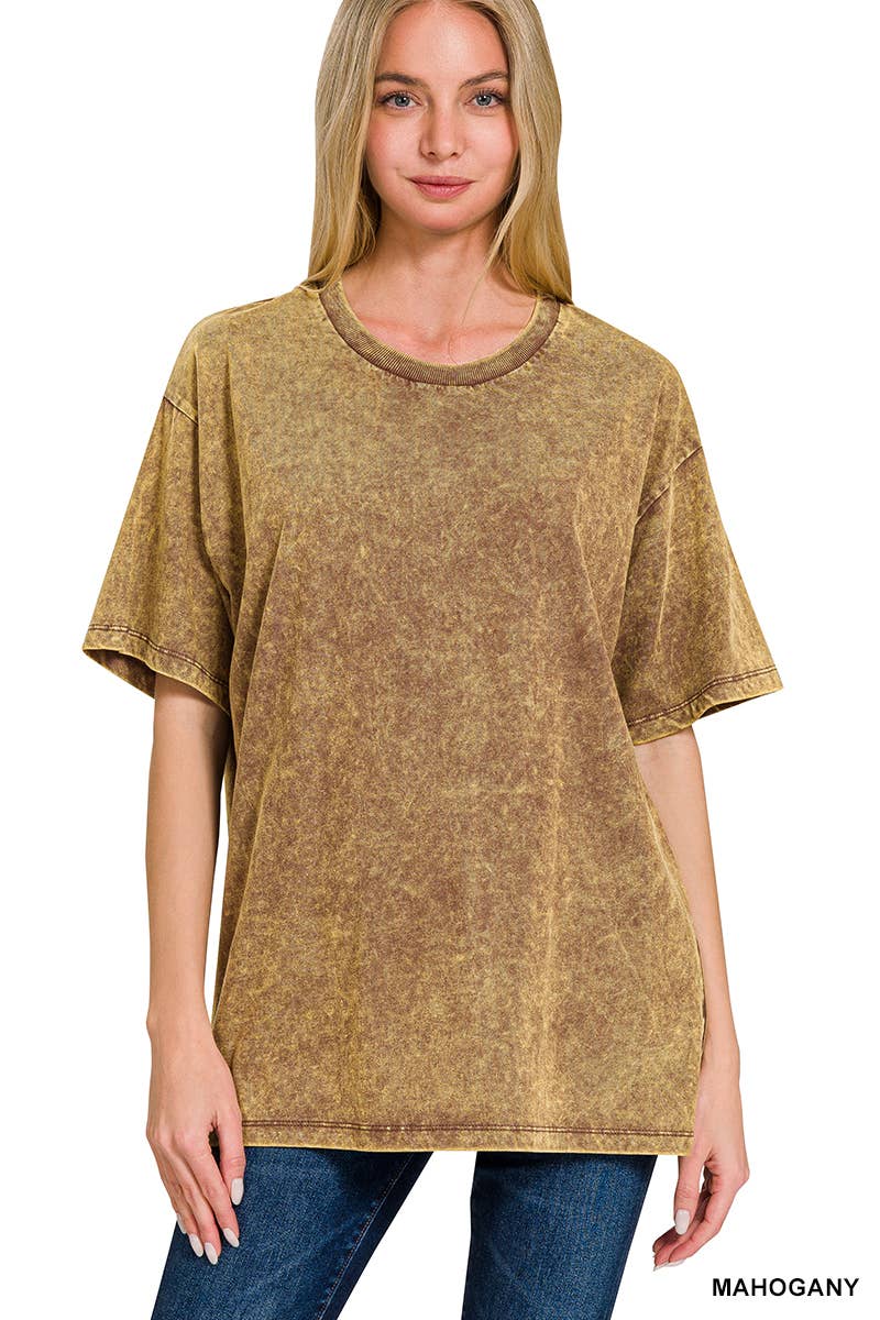`Vintage Wash Oversize Cotton Tee