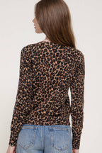 Long Sleeve Leopard Print Sweater Cardigan