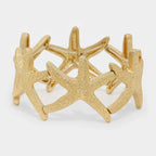 Textured metal starfish stretch bracelet