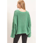 Cable Knit V-Neck Sweater