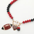 Gameday Football Beaded Necklace
