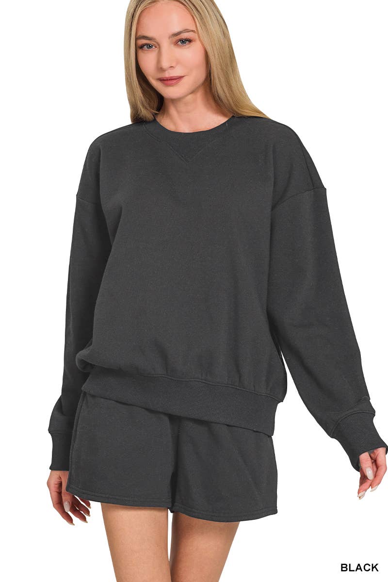 Fleece Sweatshirts & Shorts Set