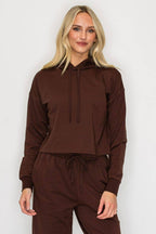 French Terry Cropped Pullover Hoodie