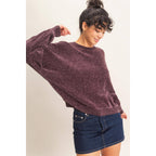 Chenille Crew Neck Sweater