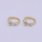 Cross Gold Hoop Earring
