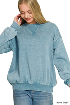 Acid Washed Fleece Oversized Pullover