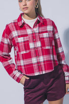 Cropped Plaid Flannel Shirt