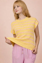 12W3319N-Striped Knit Sweater Vest Top
