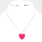 Druzy Heart Pendant Necklace