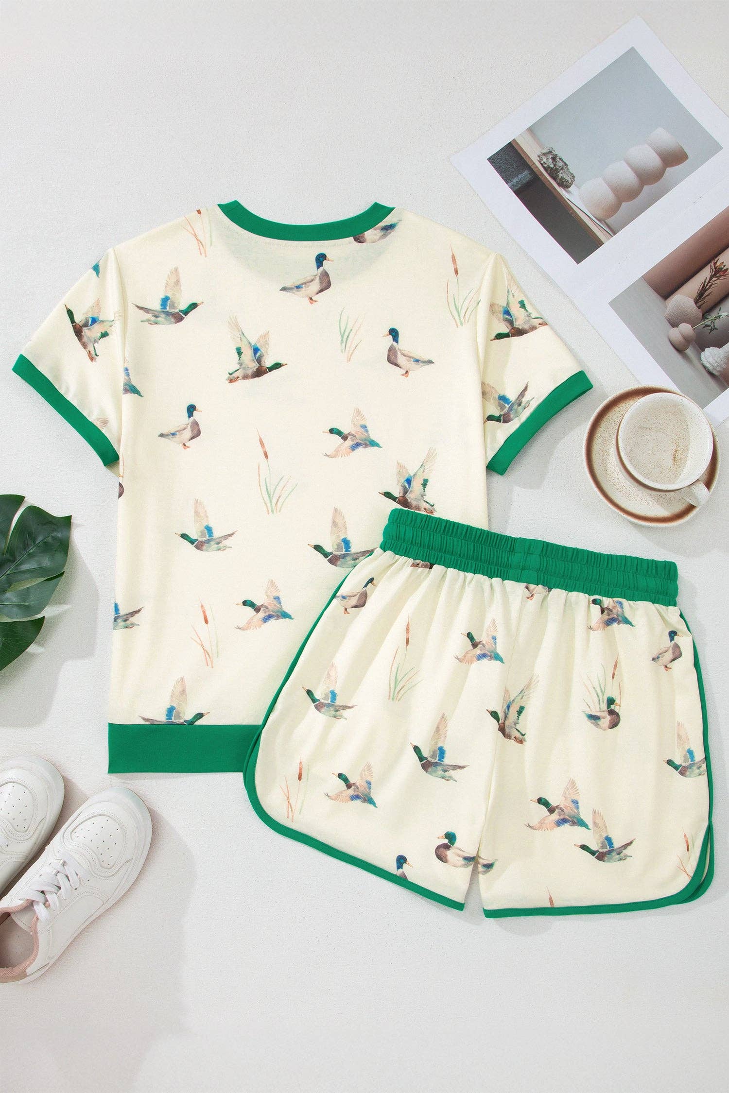 PRETTY BASH Mallard Colorblock Trim & Short Set