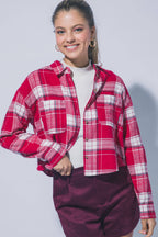 Cropped Plaid Flannel Shirt