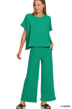 Cotton Slub Top And Pants Set
