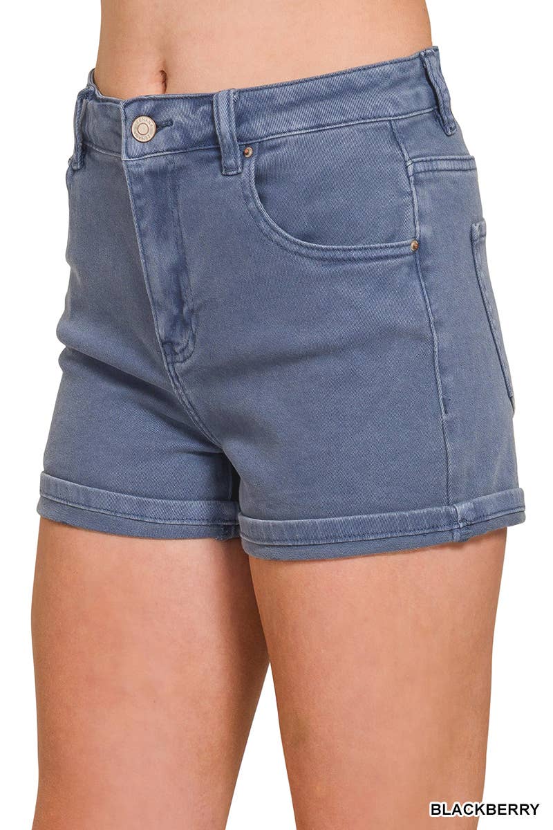 5 Pockets Cuffed Shorts - Zenana