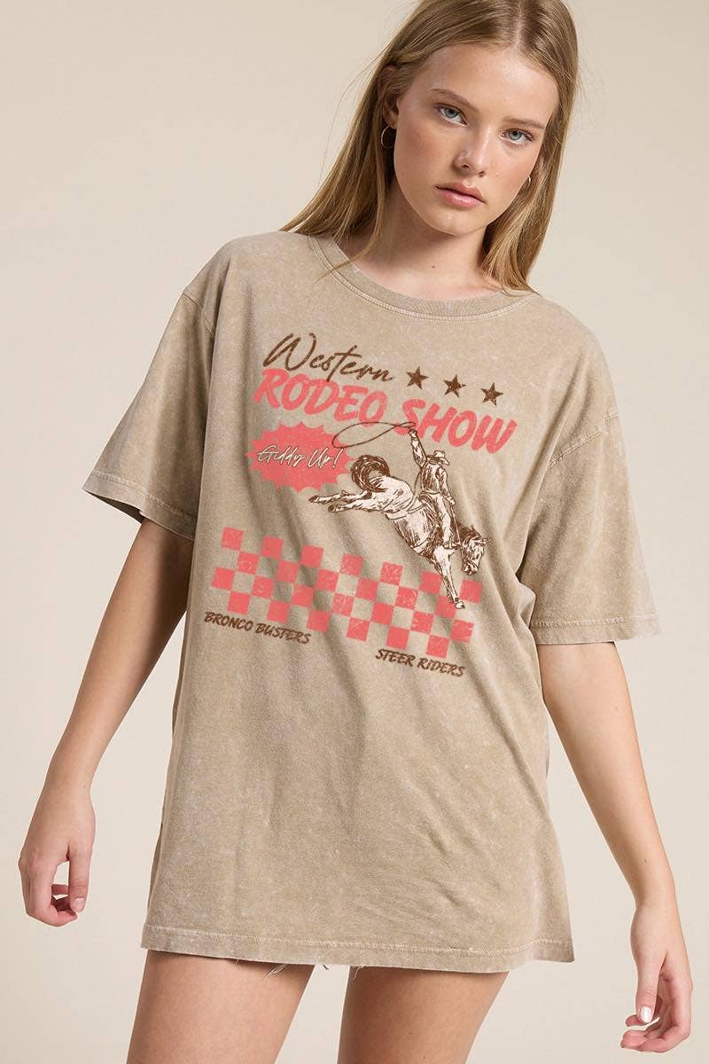 Western Rodeo Show Graphic Boyfriend Tee