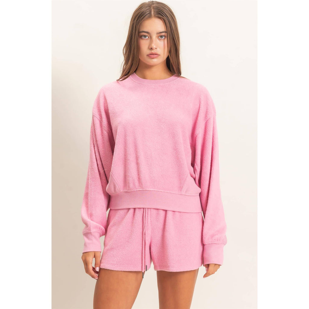 Contrast Sweatshirt & Shorts Set