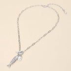 Fish Pearl Toggle Charm Pendant Necklace