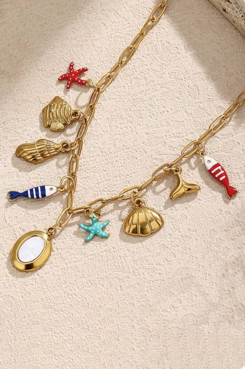 18K STAINLESS STEEL TARNISH FREE FISH NECKLACE | 40NK9533