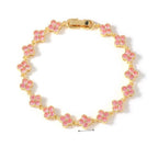 Dainty Gold-Tone Quatrefoil Crystal Bracelet | 40B5260