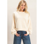 Ribbed Crew Neck Sweatshirt