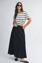 8510HN Striped Boxy Short Sleeve Tee