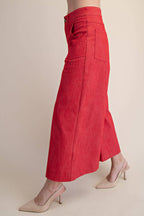 Crop High-Rise Wide-Leg Pants