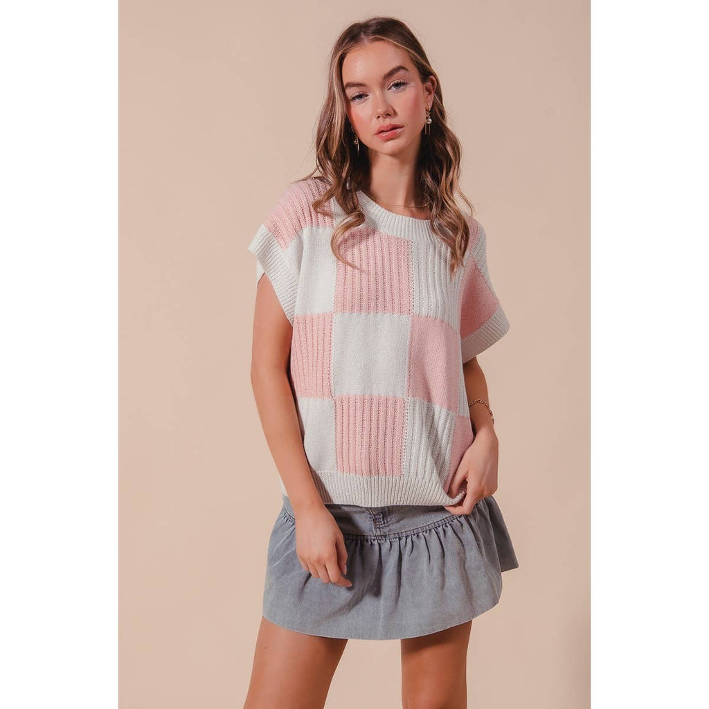 CHECK PLAID CASUAL SWEATER TOP