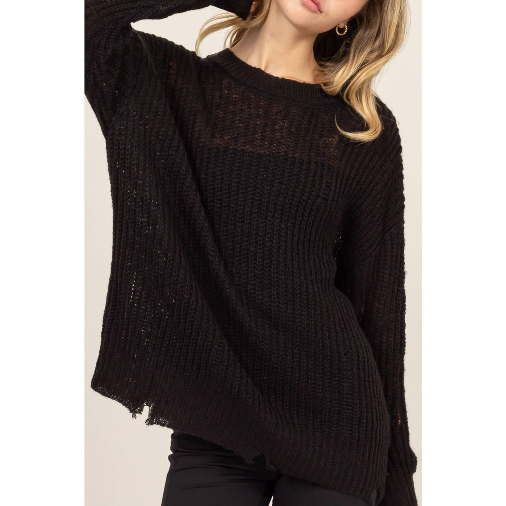 Distressed Knit Sweater