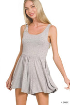 Double Layered Tank Romper W/ Pockets - Zenana