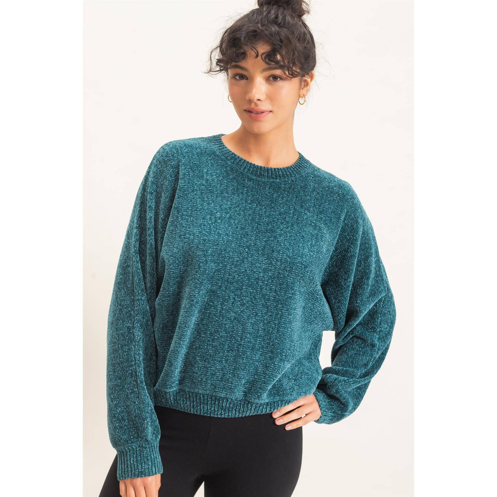 Chenille Crew Neck Sweater