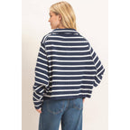 Striped Button Front Cardigan