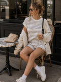Striped Lounge Tee & Shorts Set