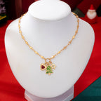 Cluster Christmas Tree and Heart Charm Necklace | 80N93294