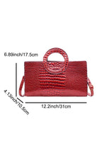 Crocodile Pattern Circular Handle Tote Bag