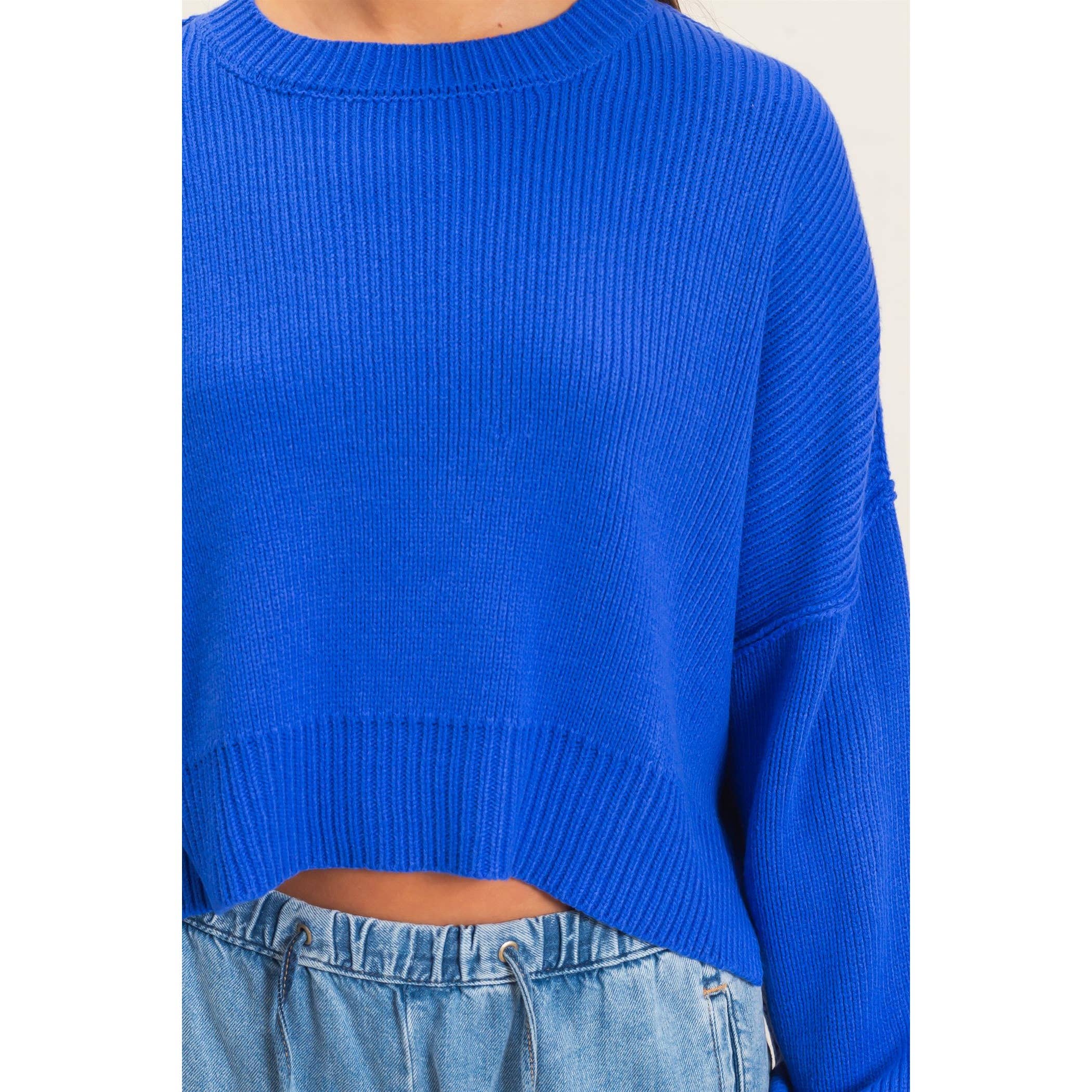 Ribbed Drop Shoulder Sweater