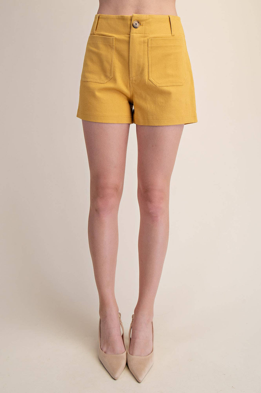 Stretch Shorts High Waist Front Pocket