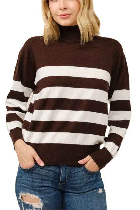 Striped Turtleneck Sweater