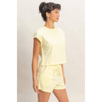 Cap Sleeve Boxy Top And Shorts Set