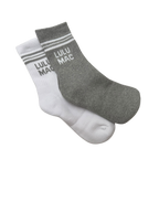 LM-SO-1000 Lulu Mac Socks 2 Pair Box- GREY/GREY