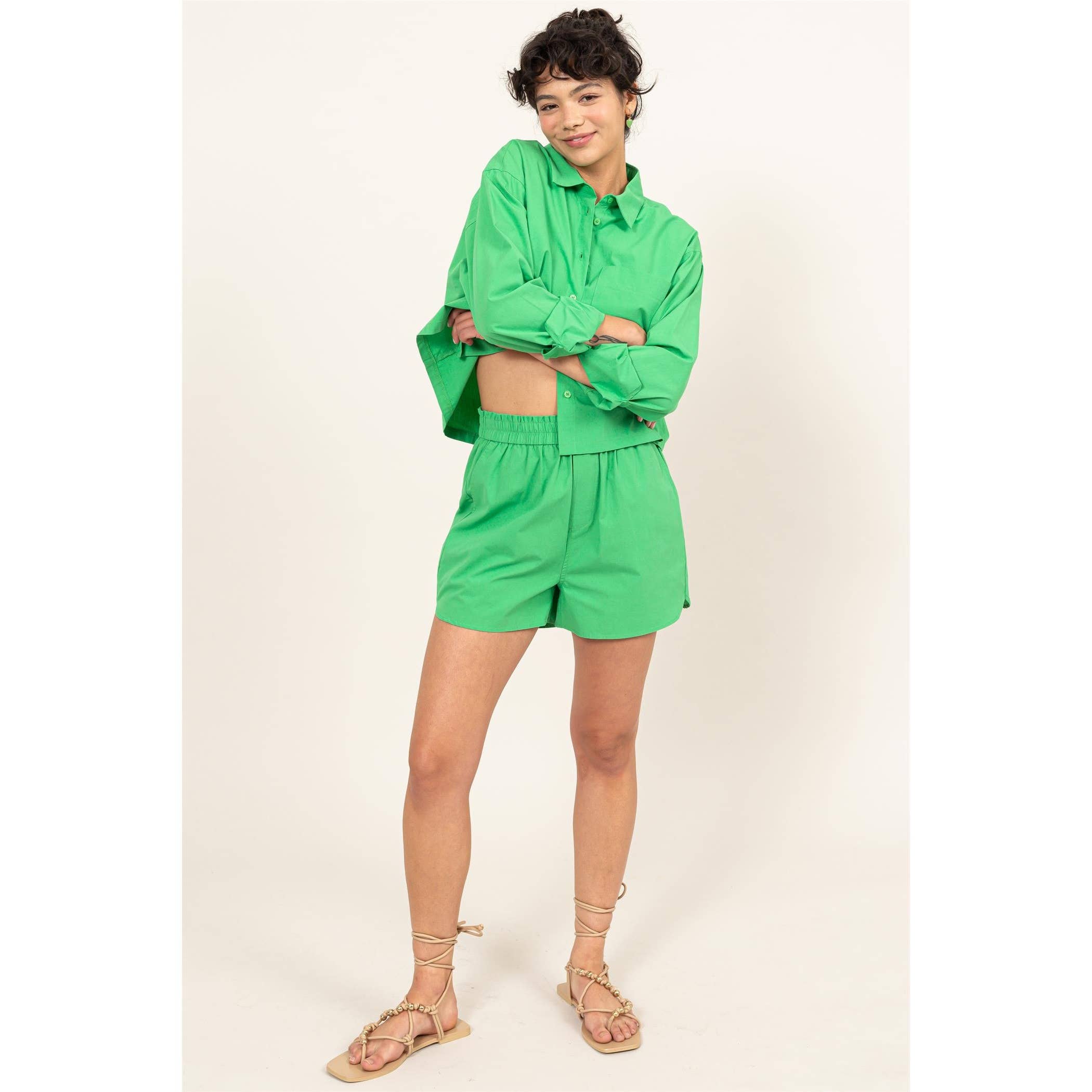 Poplin High Waist Shorts