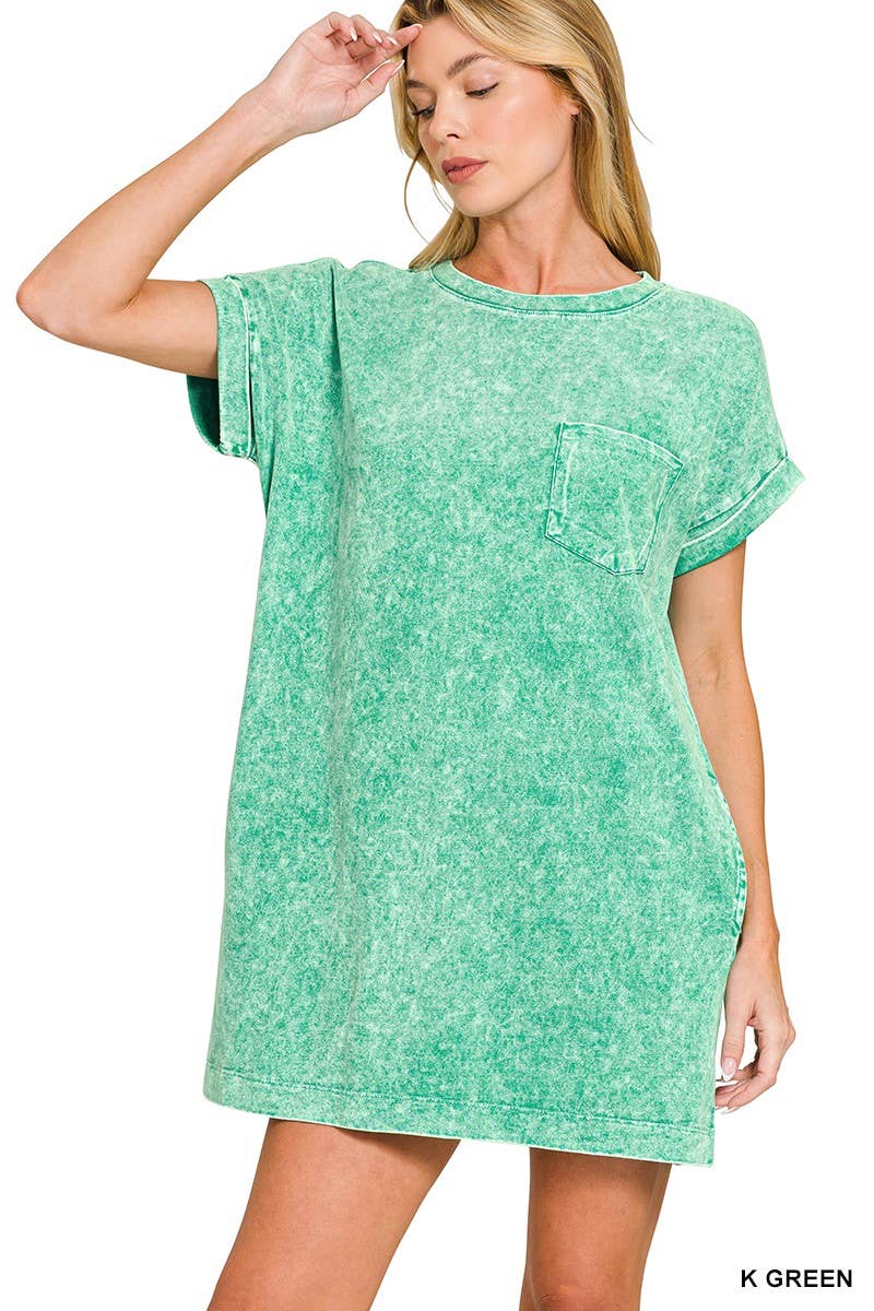 Halo Washed Premium Cotton T-shirts Dress