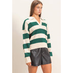Rugby Stripe Polo Sweater