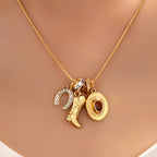 Western Hat Boot Horseshoe Rhinestone Charm Necklace|80N9312