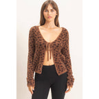 Leopard Print Cardigan Sweater