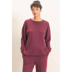 Raw Edge Waffle Sweatshirt