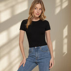 ...Cotton Jersey Baby Rib Tee