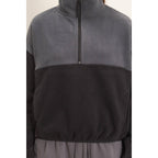 Fleece Color Contrast Half Zip Pullover