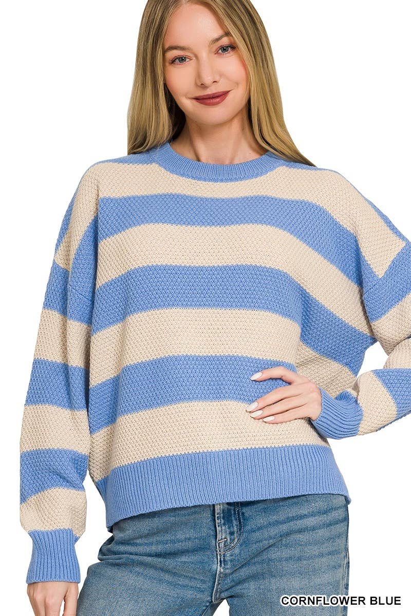 Striped Drop Shoulder Sweater